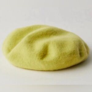 NWT Free People Wool Lime Green Beret French Hat